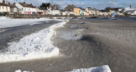 Frozen sea in Blackrock Village in Dundalk Bay, co Louth. Photograph: Niall Caroll