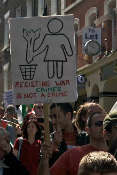 Click on image to see full-sized version "Resisting War Crimes is not a Crime"
