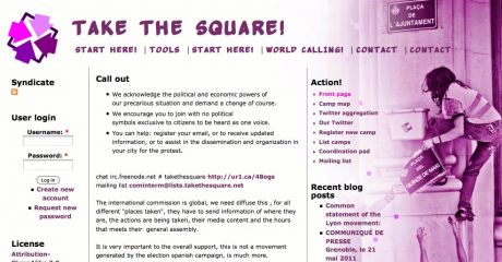 Click on image to see full-sized version Take the square; online toolkit for global revolutionary direct action for REAL democracy
