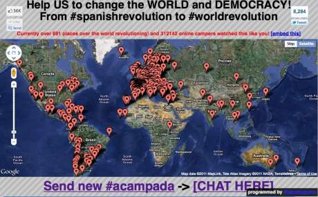 Click on image to see full-sized version #Spanishrevolution now has 650 areas of Revolutionary action around planet
