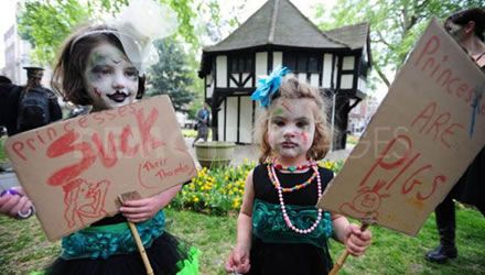 Click on image to see full-sized version Zombies in Soho Square: victims of police
