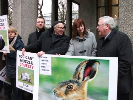 Click on image to see full-sized version TDs join protest against hare coursing...